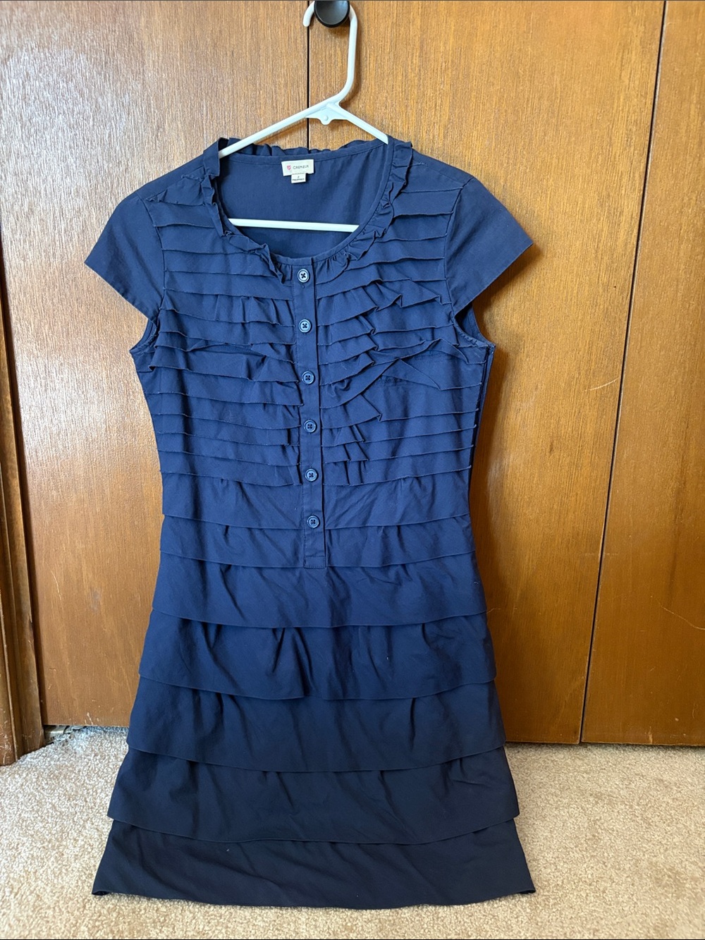 Daniel Cremieux Navy Ruffle Tiered Mini Dress